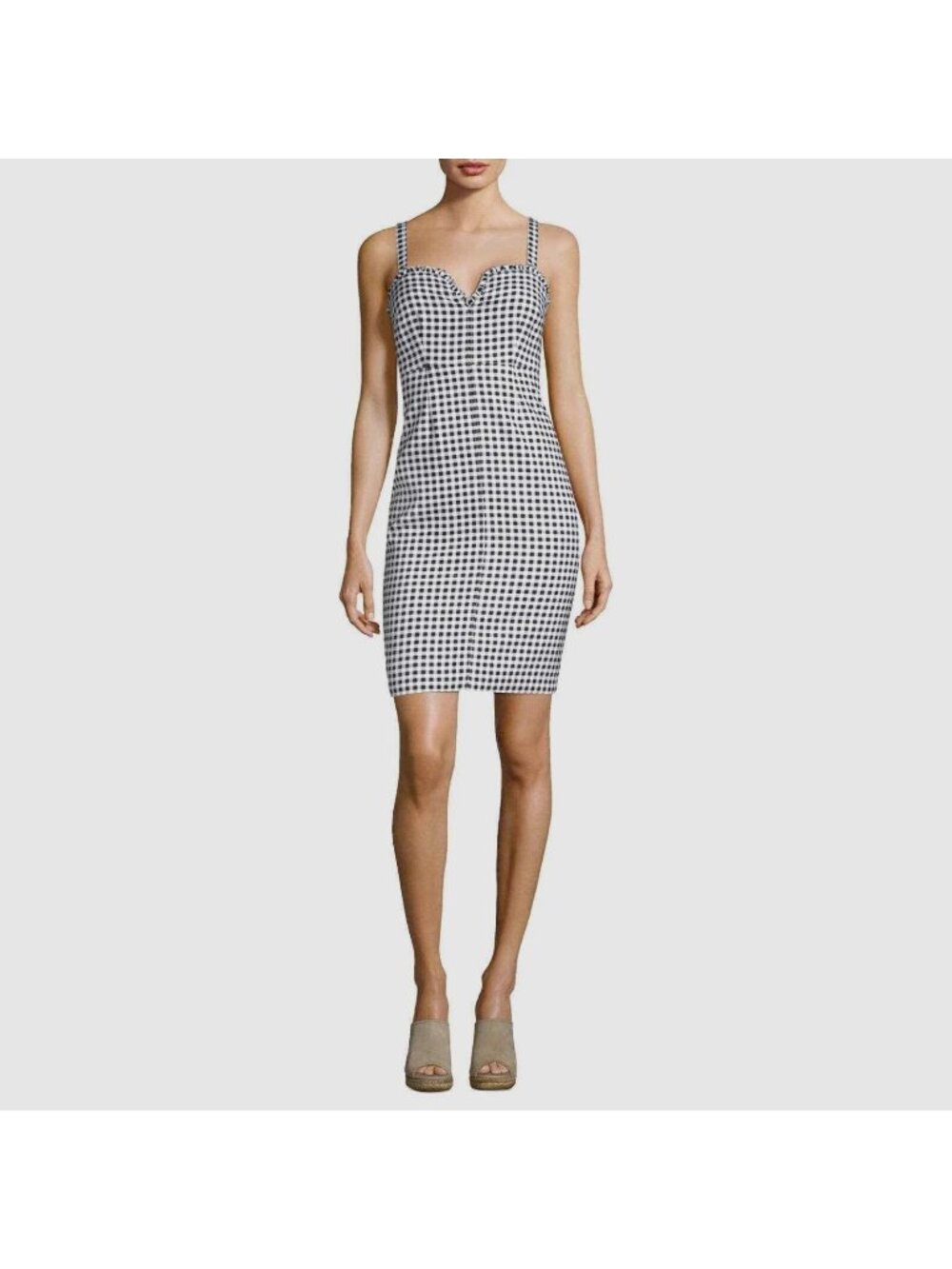 EUC  Likely Keeley Black and White Gingham Plaid sheath  Dress Size 6
